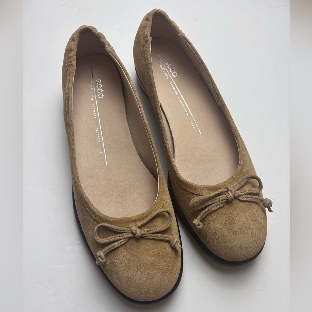 Ecco Women's Sculpted LX suede Bow‎ Ballerina shoes